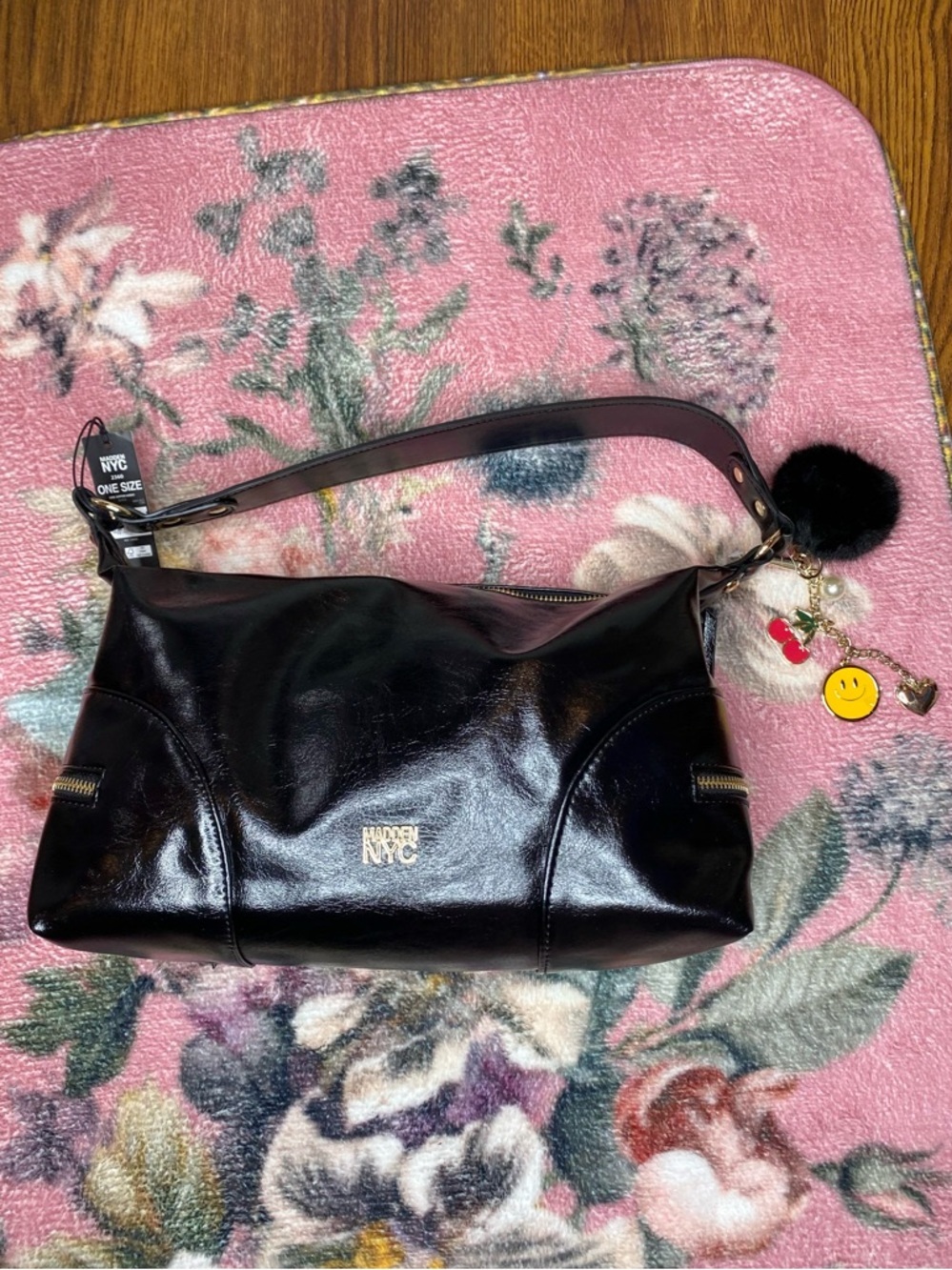 🌷 Madden NYC 🌷 Black Shoulder Bag with Charms NWT